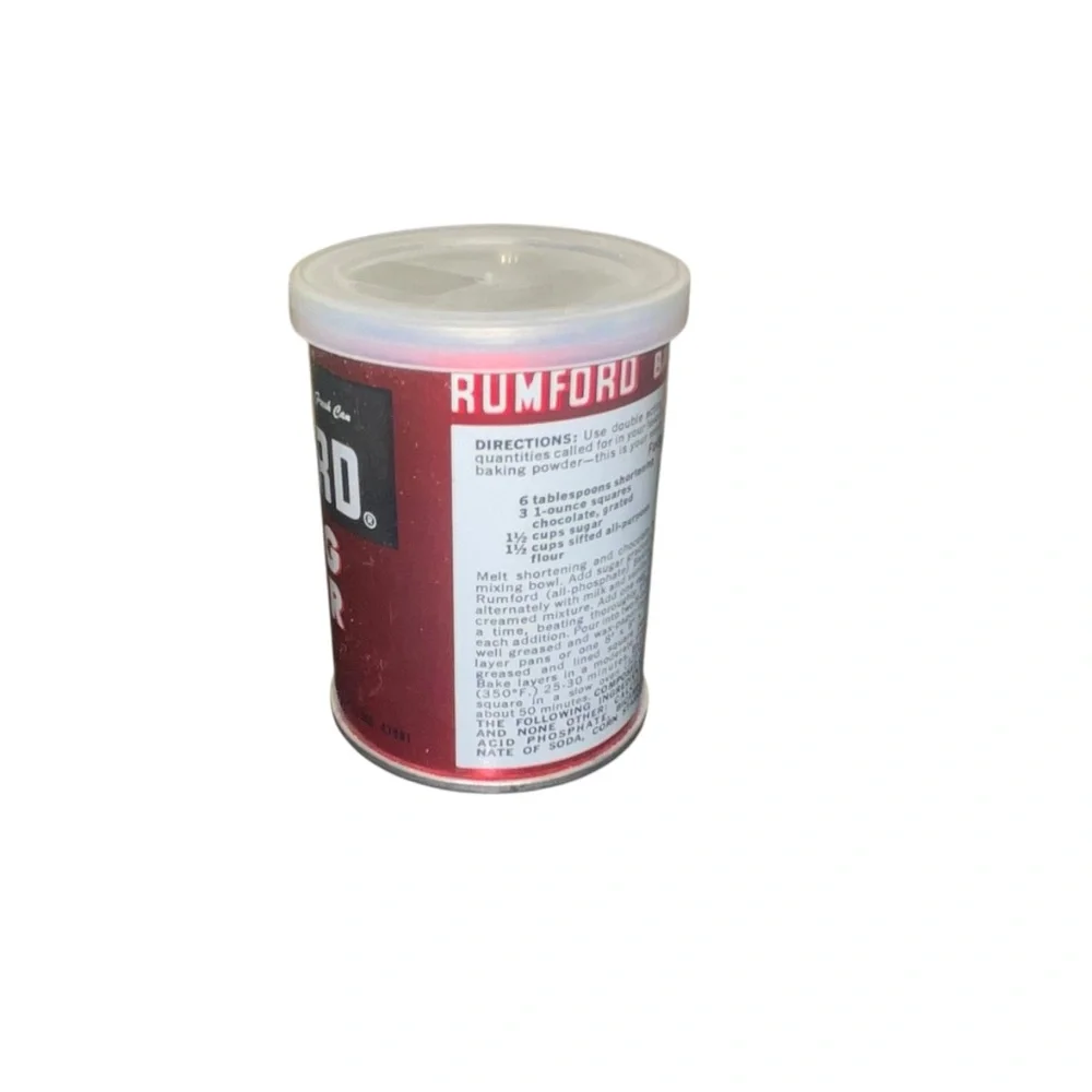 Vintage Rumford‎ Baking Powder 4 oz Empty Tin Made In USA
